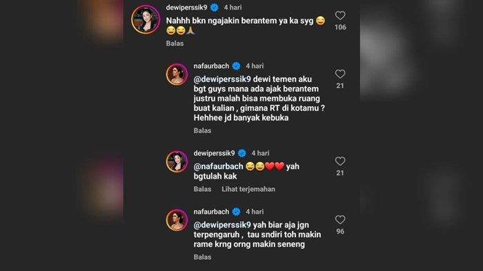 Komentar Dewi Perssik di unggahan Nafa Urbach yang membahas soal kehebohan dunia RT.