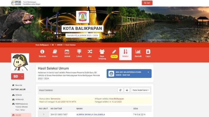 PPDB Balikpapan 2023 jenjang SD dan SMP jalur umum ditutup hari ini, cek hasil seleksi dan jadwal daftar ulang
