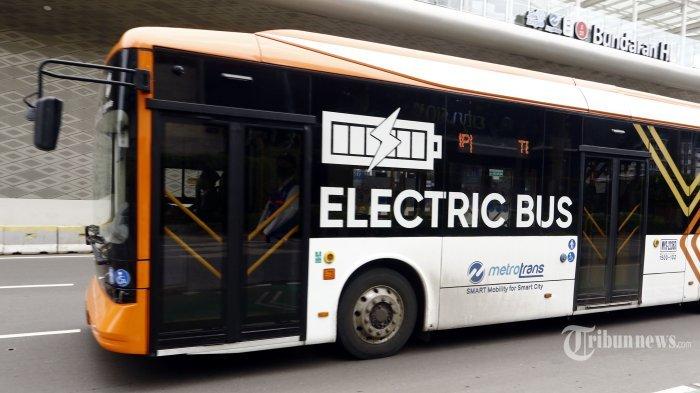 Ilustrasi bus listrik, transportasi ramah lingkungan.