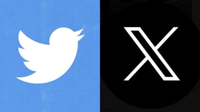 Logo Twitter berubah jadi X.