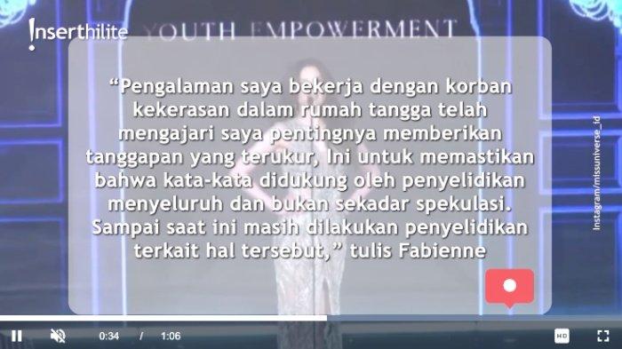 Respon Fabienne Nicole soal dugaan pelecehan seksual di Miss Universe Indonesia 2023.