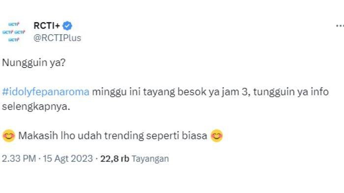 Informasi IdoLyfe tidak tayang hari ini.