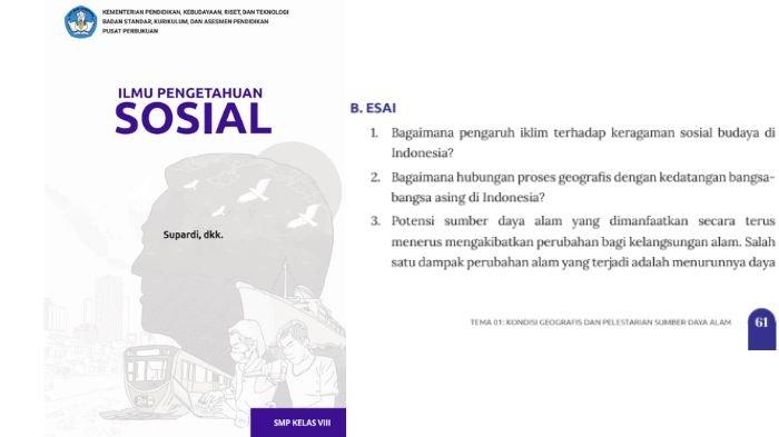 Soal IPS kelas 8 SMP Kurikulum Merdeka halaman 61, cek kunci jawabannya