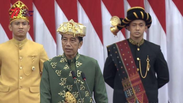 GAJI ASN NAIK - Presiden Jokowi saat menyampaikan Pidato Kenegaraan tanggal 16 Agustus 2023.