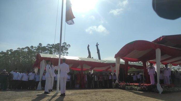 Pelaksanaan upacara peringatan HUT ke-78 Republik Indonesia di IKN Nusantara, Kamis (17/8/2023).