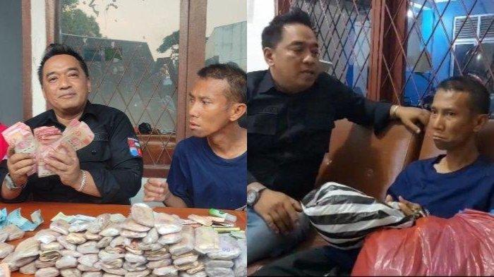Inilah Erik (kaus biru), seorang pengemis yang diamankan Dinsos Kota Bogor karena mengganggu para pengunjung di Alun-alun Kota Bogor, Kamis (31/8/2023). Saat diamankan, Erik ternyata membawa uang t Rp 50 juta di kantong celananya.