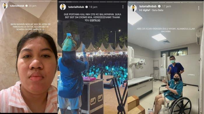 Cerita Aul di Instagram usai jatuh saat manggung di Balikpapan.