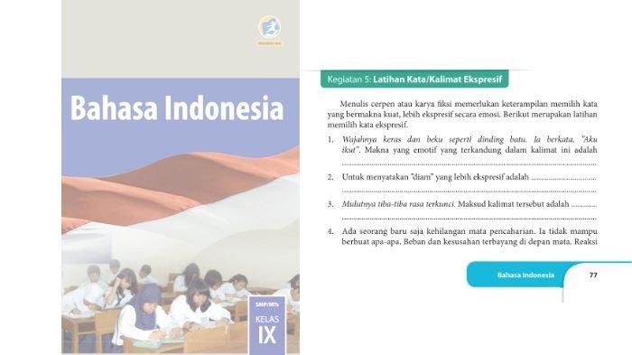 Soal Bahasa Indonesia kelas 9 SMP halaman 77, cek kunci jawabannya