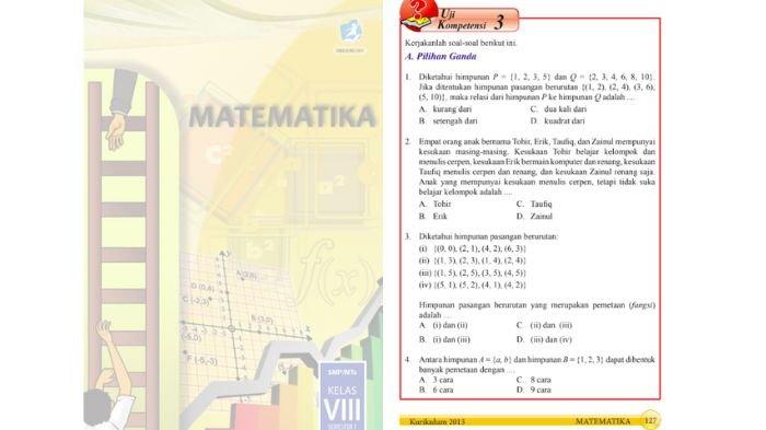 Soal Matematika kelas 8 SMP halaman 127, cek kunci jawabannya.