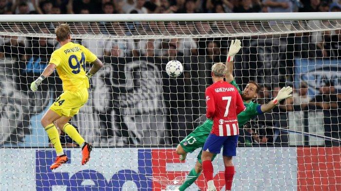 Detik-detik kiper Lazio Ivan Provedel mencetak gol ke gawang Atletico Madrid yang dikawal Jan Oblak pada pertandingan Liga Champions di Stadion Olimpico Roma, Rabu (20/9/2023).