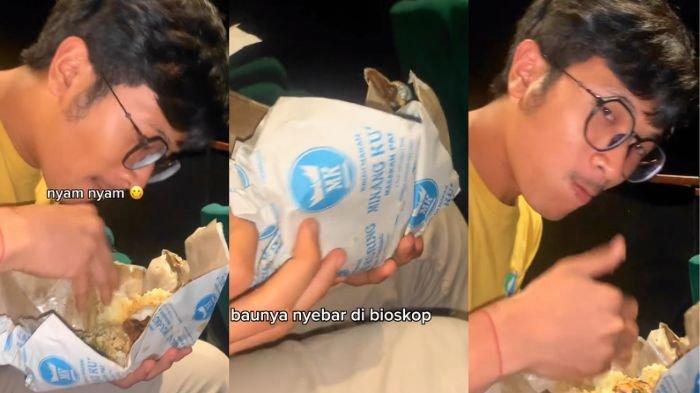 Viral TikTokers makan nasi padang di bioskop