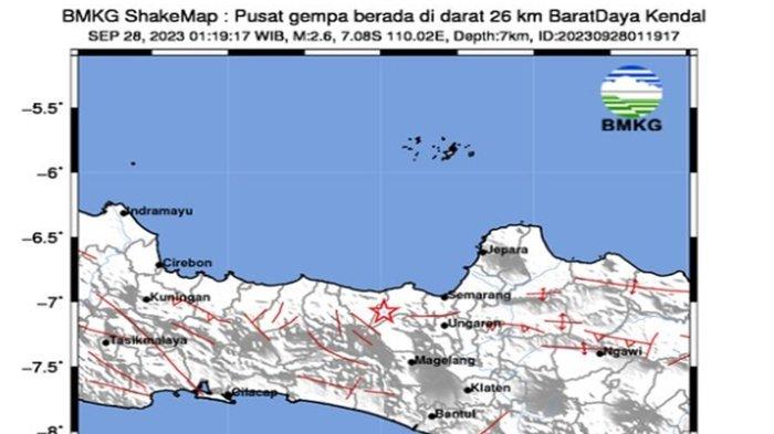 GEMPA KENDAL - Berdasarkan info BMKG terkini, sejumlah gempa baru saja terjadi di sejumlah wilayah di Indonesia, terbaru terjadi di Kendal Jawa Tengah.