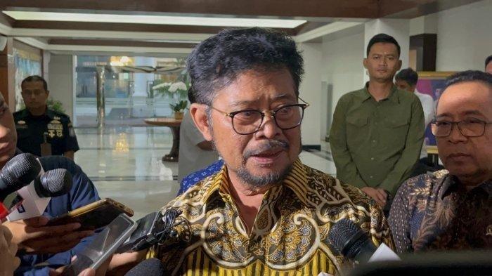 Syahrul Yasin Limpo menemui Menteri Sekretaris Negara Pratikno di Gedung Kementerian Sekretariat Negara, Kamis (5/10/2023). Kasus pemerasan Syahrul Yasin Limpo kini naik penyidikan, Kapolri tegaskan pihaknya bakal hati-hati dan professional.