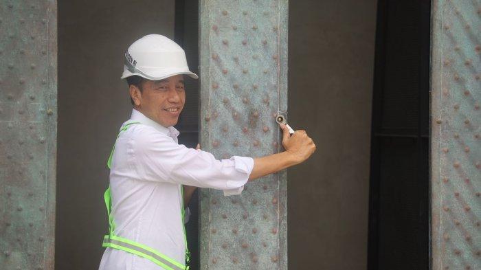 Presiden Joko Widodo saat groundbreaking gedung Istana Negara pada September 2023 lalu.