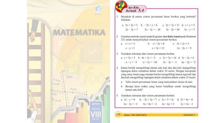 Soal Matematika kelas 8 SMP halaman 228, cek kunci jawabannya.