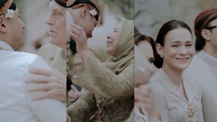 Momen Tiko Aryawardhana dengan orangtua Ashraf Sinclair - Aishah Sinclair di pernikahan Bunga Citra Lestari, Sabtu (2/12/2023).