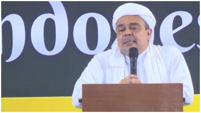 Habib Rizieq Shihab, saat menghadiri acara Reuni 212 di Masjid At-Tin, Jakarta Timur, Jumat (2/12/2022) pagi.