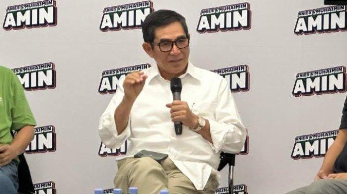 Ketua Dewan Pakar Tim Pemenangan Nasional Anies Baswedan - Muhaimin Iskandar (Timnas AMIN), Hamdan Zoelva dalam konferensi pers di rumah Jalan Diponegoro Nomor 10, Menteng, Jakarta Pusat, Kamis (7/12/2023).