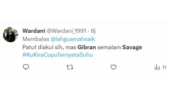 Warganet di laman X puji Gibran Savage.