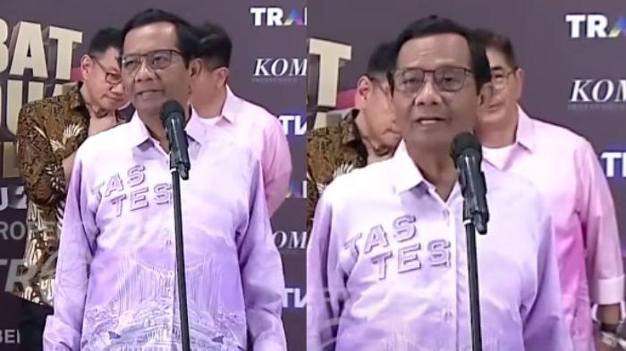 Mahfud MD saat konferensi pers usai Debat Cawapres 2024.