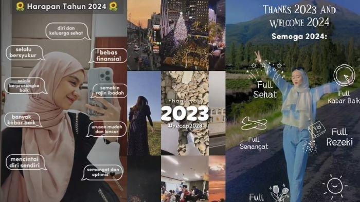 Template CapCut tema selamat tinggal tahun 2023 dan selamat datang 2024, pakai twibbon video dan bagikan ke WA/IG sekarang.