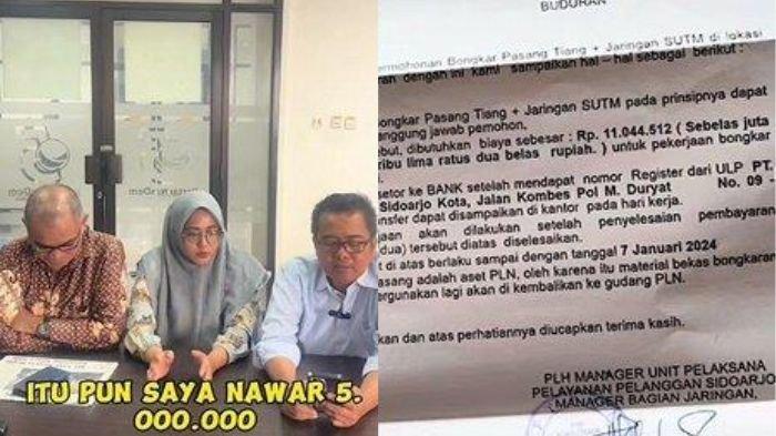 Warga Sidoarjo viral usai dimintai Rp 11 juta untuk pemindahan tiang listrik dari rumahnya.