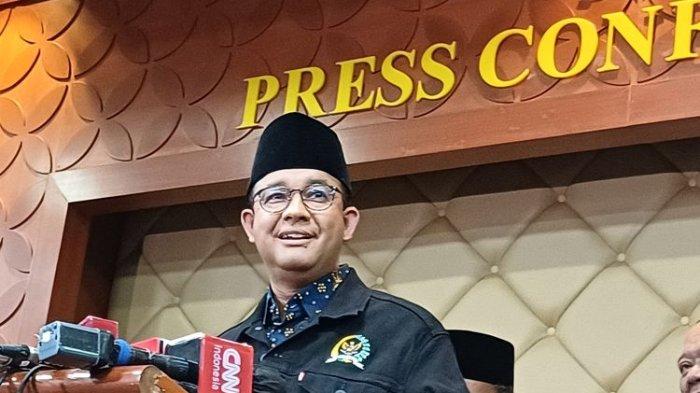 Calon presiden (capres) nomor urut 1 Anies Baswedan dalam acara Sarasehan DPD RI, Jakarta, Jumat (2/2/2024).
