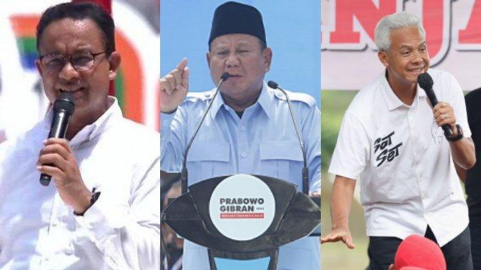 SURVEI CAPRES - Tiga capres Anies Baswedan, Prabowo Subianto dan Ganjar Pranowo di Pilpres 2024. Berikut hasil survei capres 2024 terbaru jelang masa tenang. Cek juga polling ILC dan Najwa Shihab. Pilpres satu atau dua putaran?