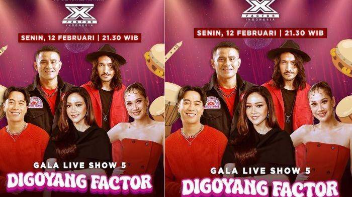 X Factor Indonesia 2024 Season 4 Gala Live Show 5 malam ini 'Digoyang X Factor', akses live streaming RCTI untuk menyaksikannya.