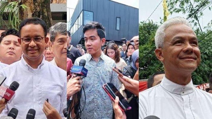 Anies Baswedan, Gibran Rakabuming, dan Ganjar Pranowo tanggapi hasil quick count Pilpres 2024.