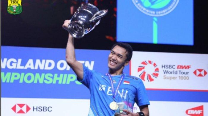 RANKING BWF - Jonatan Christie juara di All England 2024. Raihan Jojo ini membuat ranking BWF-nya melonjak di pekan ini.