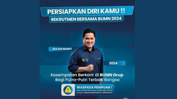 Pengumuman resmi Rekrutmen Bersama BUMN 2024 dari FHCI BUMN, pendaftaran segera dibuka Maret ini.