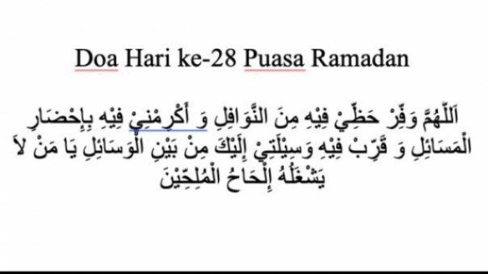 DOA RAMADHAN - Bacaan doa Ramadhan hari ke-28. Simak selenngkapnya.