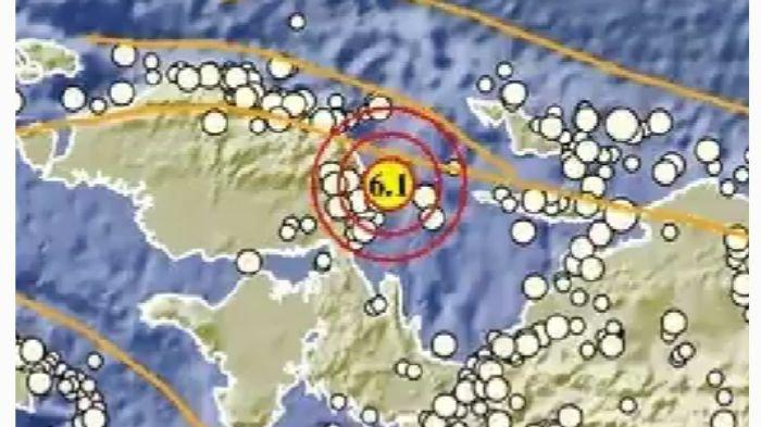GEMPA BUMI TERKINI - Gempa 10 menit yang lalu di Ransiki Papua Barat berkekuatan besar magnitudo 6.1, berikut info BMKG.