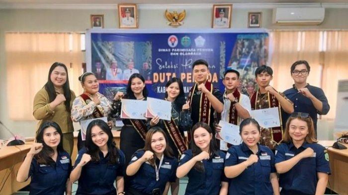 Panitia dan pemenang pemilihan Duta Pemuda Mahulu 2024. Ketua DPC Purna Prakarya Muda Indonesia Mahulu, Monica Dea Euginia Bua' Hiit sebut ajang ini masih kurang peminat.