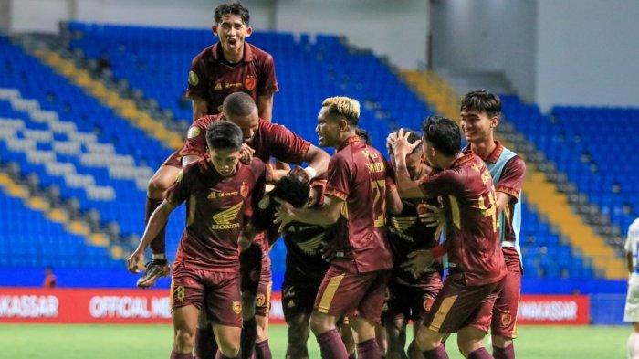 JADWAL LIGA 1 - Ilustrasi pemain PSM Makassar melakukan selebrasi di Stadion Batakan, Balikpapan.
