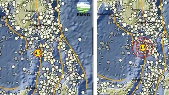GEMPA BUMI BARUSAN - Gempa terjadi di Tahuna Kep. Sangihe Sulawesi Utara magnitudo 4.3, berikut info BMKG.