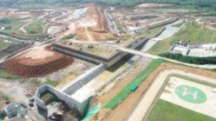 Ilustrasi Bendungan Sepaku Semoi dan Intake Sungai Sepaku di Kabupaten Penajam Paser Utara, Kalimantan Timur, IKN Nusantara.