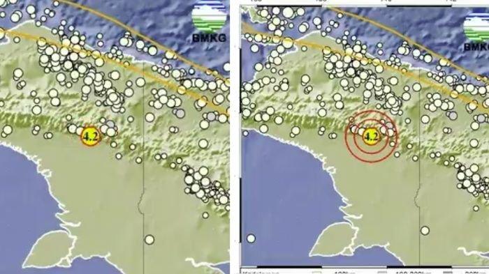 GEMPA TERKINI - Gempa barusan di Yahukimo Papua 10 menit yang lalu dengan magnitudo 4.2, cek info BMKG.