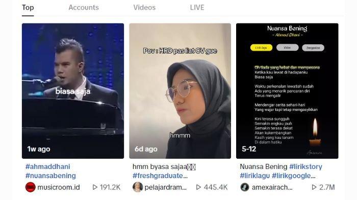 LAGU VIRAL. Lirik lagu Nuansa Bening - Vidi Aldiano feat Ahmad Dhani yang viral di TikTok.