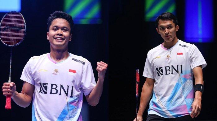 SINGAPORE OPEN 2024 - Anthony Sinisuka Ginting dan Jonatan Christie yang akan bertanding di hari kedua Singapore Open 2024 hari ini, Rabu (28/5/2024). Berikut jadwal badminton Singapore Open 2024 hari ini. Ginting dan Jojo hadapi lawan berat. Live tv dan score