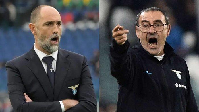 Igor Tudor dan Maurizio Sarri, mantan pelatih Lazio.