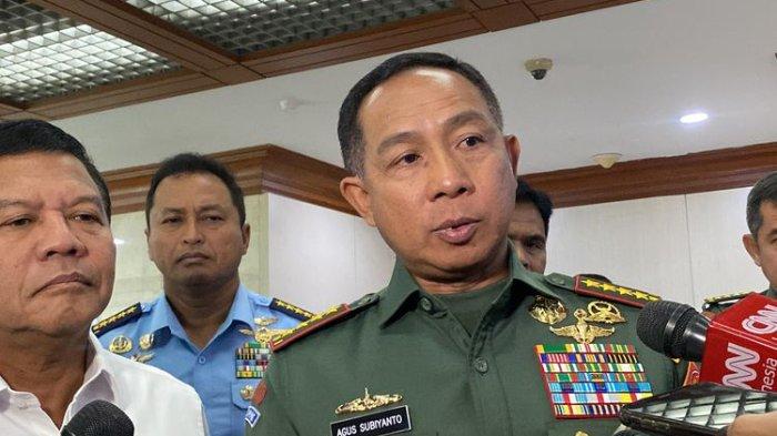 Panglima TNI - Panglima TNI Jenderal Agus Subiyanto dan Wamenhan M Herindra saat ditemui di Gedung DPR, Senayan, Jakarta, Kamis (6/6/2024).