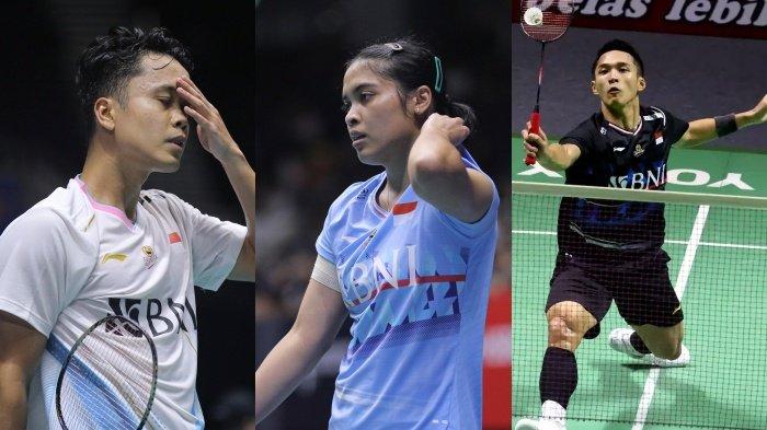 OLIMPIADE 2024 PARIS - Dari kiri ke kanan: Ginting, Gergoria dan Jonatan Christie. Tiga wakil Indonesia yang berpeluang menjadi unggulan di Olimpiade 2024 Paris.