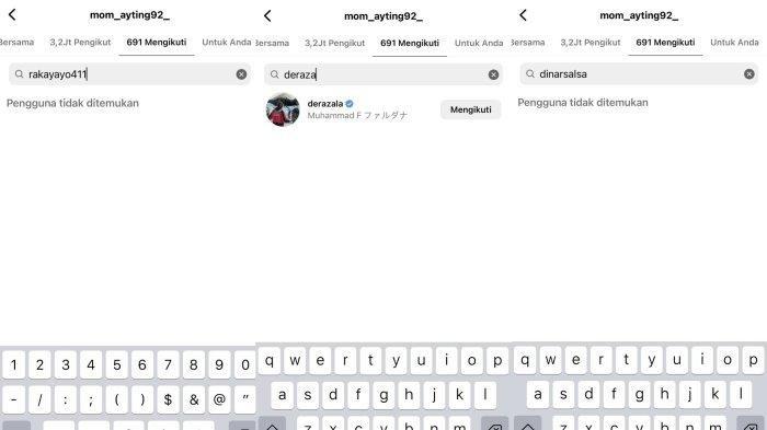 RUMOR BATAL NIKAH - Instagram Umi Kalsum yang tak lagi follow ibu dan juga adik Lettu Fardana. Ini yang membuat rumo Ayu Ting Ting batal nikah dengan Lettu Fardana semakin santer.