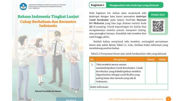 Soal halaman 3 Bahasa Indonesia kelas 11 Kurikulum Merdeka, berikut kunci jawabannya.