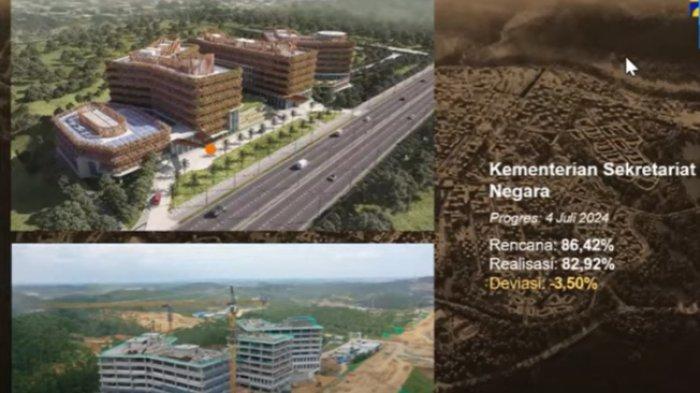IKN KALTIM - Tangkapan layar Gedung Kemensetneg di IKN.