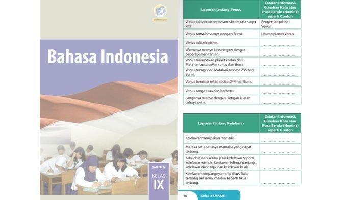 Soal Bahasa Indonesia kelas 9 halaman 14, berikut referensi kunci jawabannya.