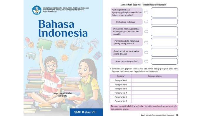 Soal Bahasa Indonesia kelas 8 SMP halaman 15, berikut referensi kunci jawaban.