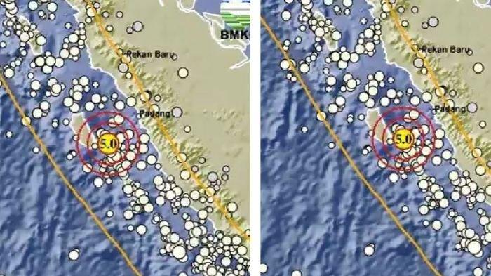 GEMPA BARUSAN - Gempa magnitudo 5.0 di Kep. Mentawai Sumbar, cek info BMKG.